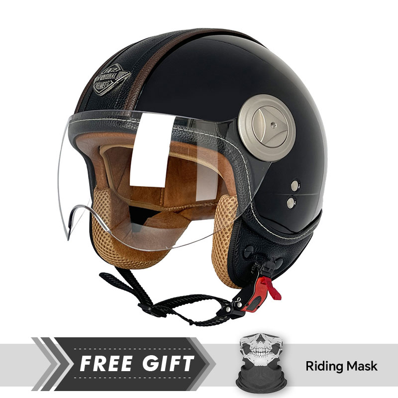 3/4 Open Face Helmet Vintage O - Motorcycle Gear Store ulasan dan harga