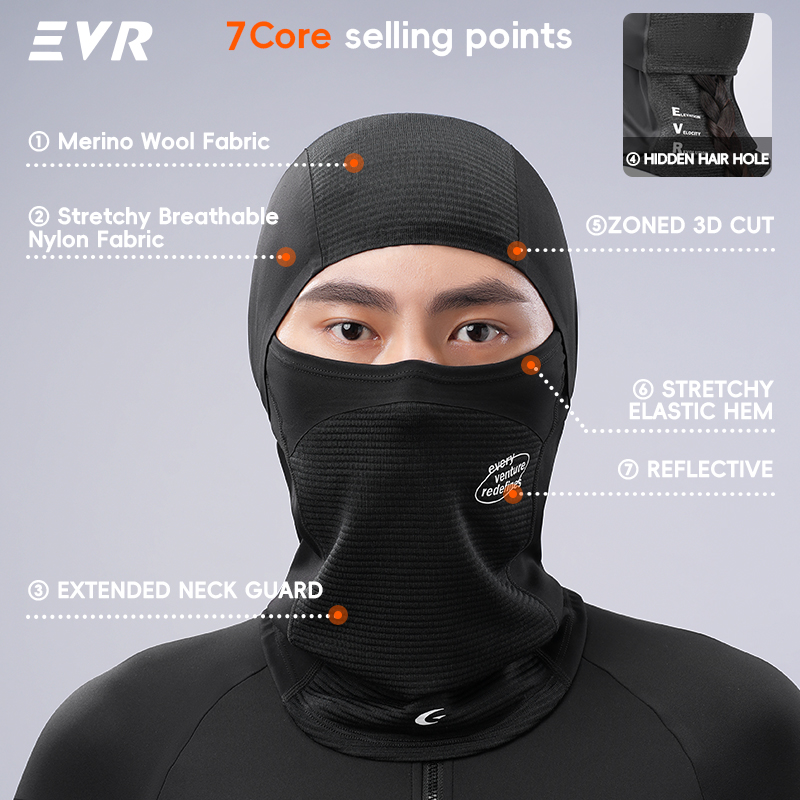 EVR Winter Wool Face Mask Neck - Motorcycle Gear Cycle ulasan dan harga
