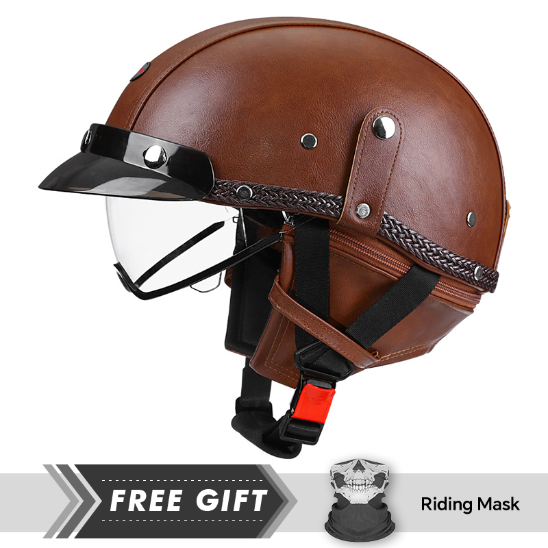 Adult Retro Half Face Helmet D - Motorcycle Gear Store ulasan dan harga